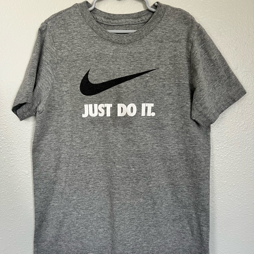 Nike Heather Gray Tee with Black Swoosh